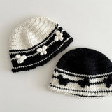Daiiibabyyy  Winter Crochet Knitted Ear Protection Hats For Children Warm Beanies Caps Outdoor Ski Balaclava Bib EarCaps Child Skullies Hats