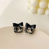 Daiiibabyyy  Korean Fashion Charm White Bowknot Stud Earring for Women Temperament Pearls Bow Heart Earrings Party Jewelry Accessories Gift