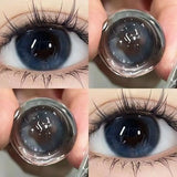 Myopia Blue Color Contact Lenses Black Pupil 6months 1pair Cosmetic Lenses