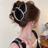 Daiiibabyyy  Triangular Folded Edge Sweet Temperament Hair Clip For Women Back Head Shark Clip Grab Clip Elegant Hair Accessories New Style