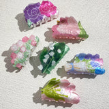 Daiiibabyyy  Summer Flower Series Design Hair Accessories Personality Artistic Colorful Acrylic Multiple Style Women's Claw Clip