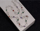 DAIIIBABYYY  -  New Arrival Elegant Colorful Crystal Star Silver Ladies Jewelry Set For Women Necklace Bracelet New Year Gifts