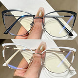 Daiiibabyyy  New Anti Blue Light Glasses for Men and Women, Versatile Glasses with Metal Frames, Fashionable and Ultra Light Flat Lenses