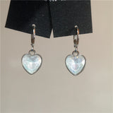 Daiiibabyyy  Gothic Cute Heart Pendant Earrings Female Piercing Dangle Earrings For Women Aesthetic Charm EMO Vintage Jewelry Accessories