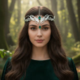 Daiiibabyyy  Fashion Vintage King Round Elves Crown Elegant Baroque Princess Diadems Leaf Leaves Punk Alloy Rhinestone Headdress Bridal Party