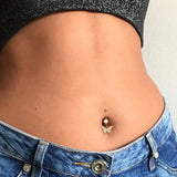 DAIIIBABYYY  -  Fashion Crystal Belly Button Piercing Gold Color Sexy Body Jewelry for Women Belly Navel Ring