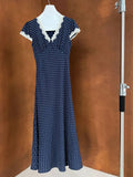 DAIIIBABYYY  -  French Lace Polyester Fiber Patchwork Dress, Summer V-neck, Elegant Polka Dot, Waistband, Slimming Long Skirt