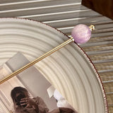 Daiiibabyyy  Modern Chinese Style Round Ball Metal Hairpin Fresh Advanced Sense Headwear Simplicity Alloy Hair Clip Headdress Stick