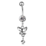 Daiiibabyyy  Y2K Jewelry Stainless Steel Crystal Butterfly Belly Button Rings Sexy Accessory Shiny Body Piercing Korean Charm Belly Piercing