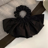 DAIIIBABYYY  -  Korean Women Black Pleated Skirt Hair Tie Scrunchies Ponytail Rubber Band Elastic Hair Bands Elegant Lady Girls Hair Accessories