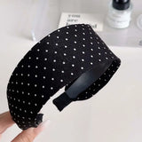 Daiiibabyyy  Wide edge black and white polka dot headband women's 2025 new pressure hair wash face hairhoop fashion headband hair accessories