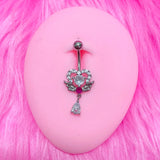 Daiiibabyyy  Y2K Body Jewelry Stainless Steel Wing Heart Belly Button Rings Sexy Accessory Charms Belly Button Ring Shining Crystal Piercing