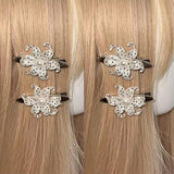 Daiiibabyyy  2pairs Elegent Lily Hair Clips with Star Print Harajuku Vintage INS Trendy Flower Shape Hairpin Aesthetic Hair Accessories Girls