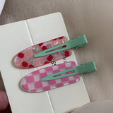 DAIIIBABYYY  -  2pcs Fruit Juice Series Hairpin Cute Grape Watermelon Makeup Clips Traceless Hair Clips Hair Accessories Glitterpink Bangs Clips