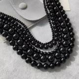 DAIIIBABYYY  -  Vintage Strands Choker Necklace Black Pearls Necklace Simulated Pearl Choker Necklace Jewelry Gift Women Unique Clavicle Chain