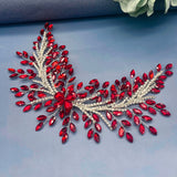 Daiiibabyyy  Champagne Bridal Headbands Head Jewelry Blue Crystal Wedding Hair Accessories Birthday Tiara Red Party Hairpiece for Woman