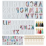 Daiiibabyyy DIY Crystal Epoxy Resin Mold Punk Letter Keychain Pendant Silicone Mold