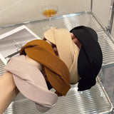 Daiiibabyyy  New Fashion Women Headband Wide Side Braided Hairband Solid Color Turban Hair Hoop Headwear Adult Hair Accessories