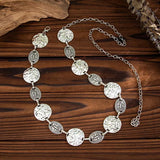 Daiiibabyyy  Hip Hop Metal Geometric Oval Waist Chain for Women Men Punk Silver Color Irregular Pattern Personality Body Chain Jewelry Gifts