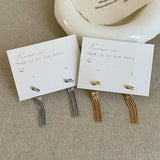 Daiiibabyyy  Elegent Long Tassel Drop Dangle Earrings for Women Metal Delicate Chain Two Wear Way Simple Sweet Luxury Jewelry Daily