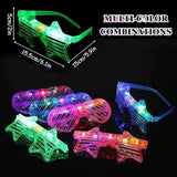 Daiiibabyyy 5-50Pcs Glow in the Dark LED Eyeglasses Neon Colors Blinds Lampshade Glasses Christmas Birthday Neon Party Mardi Gras Props