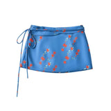 Daiiibabyyy  Vacation Vietnam Low-waist Cross-strap Mini Skirt For Women Summer Fresh Print Slim-fit Bodycon Ultra-short Skirt Elegant H1YO