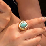 DAIIIBABYYY  -  New Arrival Trendy Blue Gemstone Silver Ladies Engagement Ring Jewelry For Women Gifts Hot Sell No Fade