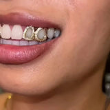 Daiiibabyyy  3Pcs Hip Hop Fashion Hollow-Out Shiny Teeth Accessory , Halloween Performance Props - Unisex Holiday Party Gift
