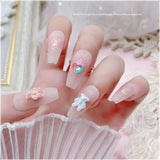 Daiiibabyyy 5pcs/bag Nail Art Pearly Shiny Bear Jewelry Flat Bottom Nail Rhinestones Aurora Colorful Cartoon Nail Decoration Accessories