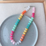 DAIIIBABYYY  -  boho summer beach Various Beads Multi-Colors Sarafina The Neutral Collection gemstone Agate opal Open Loop Necklace
