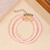 DAIIIBABYYY  -  Colorful Resin Butterfly Pendant Necklace Delicate Sweet Versatile Trendy Beaded Chain Daily Casual Accessories Gift Wholesale
