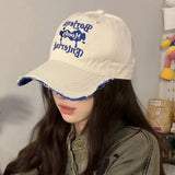 DAIIIBABYYY  -  Punk Letters Embroidery Street Baseball Cap For Men Women Solid Color Snapback Sun Caps Soft Cotton Hip Hop Dad Trucker Hats