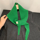 Daiiibabyyy  Sophie Scarf Niche Design 100% Wool Scarf Female Atmosphere Versatile Scarf Lazy  French Neck Scarf Tide Streetwear Scarves