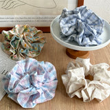 DAIIIBABYYY  -  Ins Hot Sale High-Grade Fashion Handcrafted  Fabric Colorful Elastic Scrunchies For Women Girls Refreshing Ponytail Head Rope