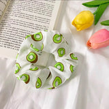 DAIIIBABYYY  -  Summer Chiffon Fruit Scrunchies Colorful Pink Green Large Hair Ties Ropes Sunny Cute Ponytail Holder For Young Girls Headwear