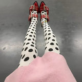 Daiiibabyyy  Vintage Women's Pantyhose Fashion Sexy Crash Tights Spring Autumn Super Elastic Bottoms Y2k Female Polka Dot Stockings