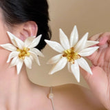 Daiiibabyyy  Exaggerated Earrings Necklace Flower Resin Crystal Necklace Chinese Style Fashion Clavicle Chain Niche Temperament Bracelet