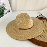 DAIIIBABYYY  -  New Belt Strap Straw Sun Hat for Women Fashion Vacation Beach UV Hats Summer Wide Brim Travel Panama Hats Outdoor