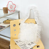 Daiiibabyyy  Nice Bag Sweet Girlish Style Lace Pleated Bag Lace Hand Held Underarm Single Shoulder Bag Kawaii Crossbody Bags White Small Bag