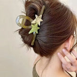 Daiiibabyyy  1pc Sweet Star Catching Charm Hair Clip, Back of Head Disc Hair Clip, Shark Clip, Simple Hair Accessories Hair Clip