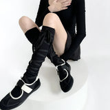 Daiiibabyyy  Punk Women Strap Calf Over Knee Socks Spicy Girl Y2k Subculture Elastic Ballet Socks Lolita Gothic Japanese JK Club Cosplay Sock