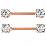 DAIIIBABYYY  -  1 Pair Stainless Steel Love Heart Shape Nipple Piercing Cubic Zirconia Butterfly Crown Barbell Tongue Piercing Body Jewelry