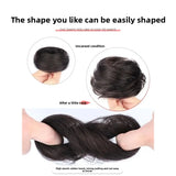 DAIIIBABYYY  -  Women's Low Bun Hair Wig Fake Hair Circle Twist Hair Pack Ancient Style Flower Bud Fluffy Hair Extension Real Human Hair