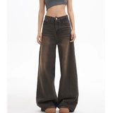DAIIIBABYYY  -  High Waist Women Coffee Grey Jeans Hip-hop Style Fashion Vintage Streetwear Y2K Wide Leg Jean Female Trouser Baggy Denim Pants