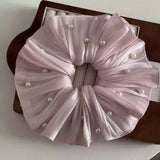 Daiiibabyyy  Elegant Ballet Satin Surface Wide Scrunchie Hair Band For Women Girls Sweet Hair Ornament Rubber Band Fashion Hair Accessories