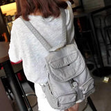 Daiiibabyyy  Pu Soft Leather Solid Backpack Vintage Y2k Aesthetic All Match Schoolbags Casual Simple Ins Backpacks for Women Students Fashion