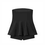 Daiiibabyyy  Winter New Product Women's Off Shoulder Design One Collar Short Skirt Style Bottom strapless jumpsuit Shorts