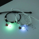 DAIIIBABYYY  -  2pc Luminous Cat Star Moon Cross Charms Bracelet Set Couple Adjustable Woven Rope Friendship Bracelet For Women Men Jewelry Gift