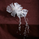 Daiiibabyyy  Beautiful and Elegant Bride Flower Hairband Headwear Hair Style Tassel Headbands Wedding hair Accessories