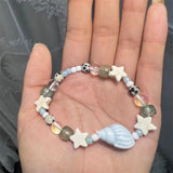DAIIIBABYYY  -  Ceramic Conch Beaded Bracelet Cartoon Korean Style Star Bracelets For Women Handmade Bracelet Friend Jewelry Gift